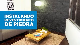 ¿Cómo instalar revestimiento de piedra en el interior [upl. by Wildee]