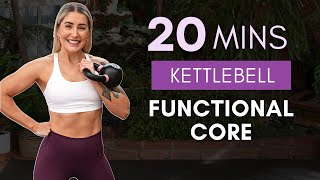 20 Minute Kettlebell Core Workout With Vocal Instructions Get STRONG ABS [upl. by Jeri895]