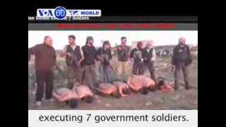 Syria Video obtained by New York Times website shows Syrian rebels executing 7 government soldiers [upl. by Coates576]