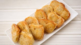 ডেনিস কুকি  পাফ পেস্ট্রি কুকিজ  Crispy hearts  Puff Pastry Cookies  Puff Pastry Crispy Cookies [upl. by Burnight]