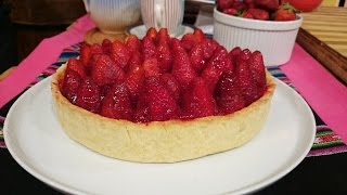 Tarta de frutillas con cremas pastelera y chantilly [upl. by Juback370]