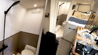 The PERFECT LAYOUT for LWB VAN CONVERSION w FULL SHOWER FIXED BED amp 4 BELTED SEATS  Full Tour [upl. by Girvin]