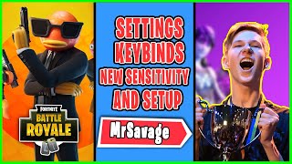 100T MrSavage Fortnite Settings keybinds New Sensitivity and Setup 2021 [upl. by Artema]