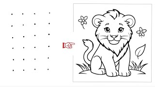 How to draw Lion  Lion drawing  ছবি আঁকা  Easy Drawing  drawing step by step [upl. by Jaela]