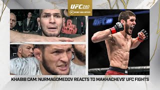 Coach Khabib Cam Nurmagomedov reacts to Islam Makhachevs UFC fights  UFC 280  BT Sport [upl. by Revell]