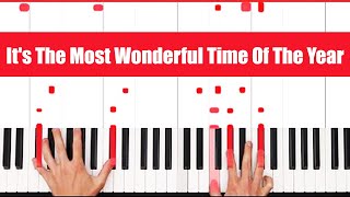 Its The Most Wonderful Time Of The Year Christmas Piano Tutorial Easy chords [upl. by Tara22]