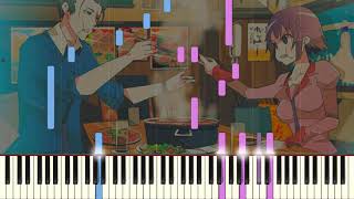 Koimonogatari  Arigatou GoizamasuKogarashi Sentiment Piano Transcription Synthesia [upl. by Inavihs]