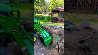 How to Use Your Tractor to Dig a Trench diy homeimprovement diyhomemaintenance shorts short [upl. by Nafri]