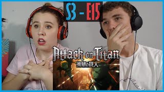 My Sister and I React to Attack on Titan S3  E15 [upl. by Atikihc713]