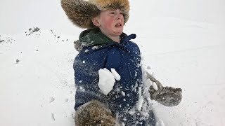 Mountain Sledding in Alaska  Camping at Gold Claim [upl. by Ainnat]