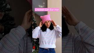 Crochet Cat Ear Beanie  Sack Hat  Crochet Beanie idea crochethat [upl. by Fachan]