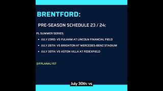 Brentford preseason schedule 20232024 [upl. by Jacie]