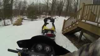 SkiDoo Mach Z 1000 SDI 05 Walk Around COLD START [upl. by Podvin]