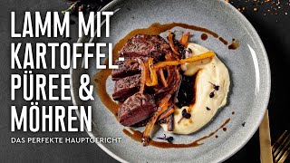 Lamm mit Kartoffelpüree amp Möhren  Rezept Lamm Rezept mit Püree amp Karotten Fleischgericht [upl. by Piero31]