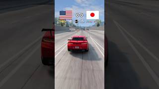 American cars 🇺🇸 VS Japanese cars🇯🇵usa beamngdrive games shorts [upl. by Enilasor]