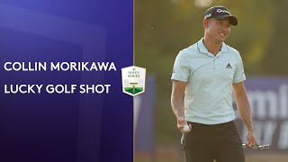 Luckiest shot of the year Collin Morikawa  DP World Tour Championship [upl. by Aivull]