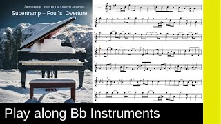 Fools Overture Supertramp 1977 BInstrument Play along [upl. by Aihsirt]