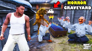 Franklin Went Inside THE HORROR GRAVEYARD In GTA 5  SHINCHAN and CHOP [upl. by Lyndes]