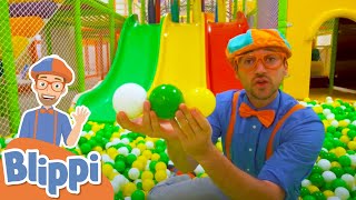 Blippi Visits Jumping Beans Indoor Playground For Toddlers  Educational Videos For Kids [upl. by Ainotahs834]