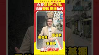 台股暴殺547點 這檔營收雙增抗跌 王映亮 股市映鈔機 shorts｜20241112 [upl. by Hogan]