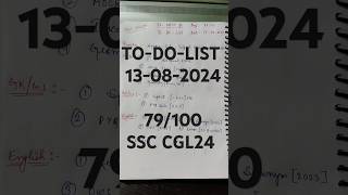 day79 TODOLIST ✅ SSC CGL24 shorts ssc cgl trending railway ntpc khansir rrb viralvideo [upl. by Anirpas]