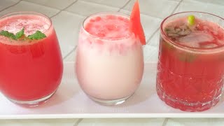 5 నీమీషాల్లో Watermelon తో 3types juices చేసుకోండి Watermelon Juiceswatermelon juice in telugu [upl. by Oflodur375]