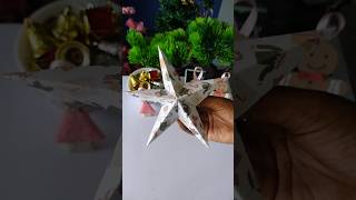 Easy crafts Christmas star with paper shorts craft christmasshorts craftifywithdeeampdiv [upl. by Akenot]