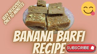 Banana Barfi Recipe  Banana Halwa  How To Make Banana Barfi At Home  Kele Ki Mithai [upl. by Volney]