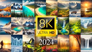 TOP 100 LANDSCAPES SCENES OF 2024 8K VIDEO ULTRA HD HDR 8K EARTH HDR [upl. by Adalie]