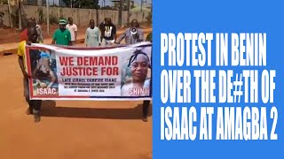 PROTEST IN EDO OVER THE MURDER OF ISREEL ISAAC OGBIEDE IN AMAGBA 2 COMMUNITY [upl. by Elletse956]