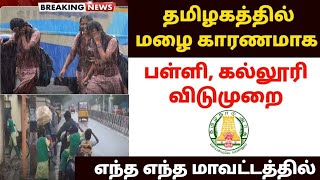 பள்ளி கல்லூரிகளுக்கு விடுமுறை  tn school leave news in tamil  tn school holiday news  tn school [upl. by Adehsar]