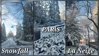 Snowfall in Paris France 2024SnowySnowChute de Neige [upl. by Aelhsa608]