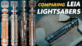 Best Leia Lightsaber Compare Disney Hasbro LGT SaberForge [upl. by Adelbert]