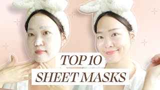 Top 10 BEST KOREAN SHEET MASKS for Glowing Skin notsponsored [upl. by Auqenes238]