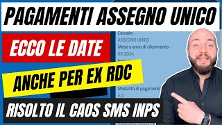 PAGAMENTI ASSEGNO UNICO MAGGIO 2024 date su iban e carta RDC [upl. by Faye]