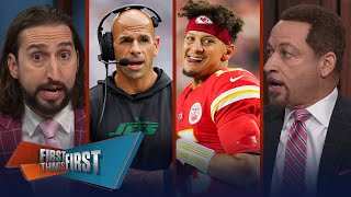 Saleh ‘pushed out of’ New York Chiefs beat Saints Should Mahomes be the MVP  FIRST THINGS FIRST [upl. by Ecar]