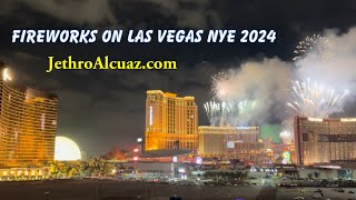 Jethro illusionist  Las Vegas Strip Fireworks NYE 2024 [upl. by Ahsitauq]