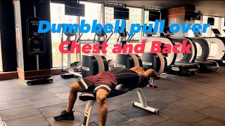 How to perform Dumbbell pullovers exercise💪👌 chest and Back muscles workouts  workout muscle [upl. by Ahsenac]