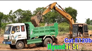 Dump Truck Super Land Truck Excavator Cat E120b Hyundai 5t Dump Truck In Cambodia [upl. by Jd]