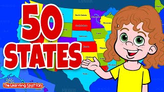 50 States ♫ Rhyming and In Alphabetical Order ♫ Childrens Song by The Learning Station [upl. by Nasus311]