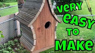 Building a Rustic style Birdhouse from cedar pickets  DIY [upl. by Virnelli]