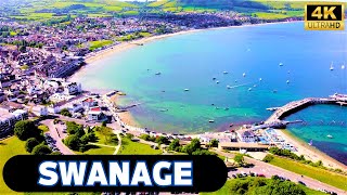 Swanage Dorset 4K Drone Footage [upl. by Llerdna54]