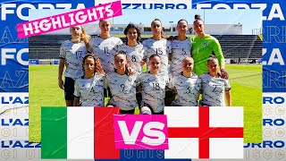 Highlights ItaliaInghilterra 14  Under 19 Femminile  Campionato Europeo UEFA  2 Round [upl. by Carson]