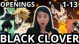 BLACK CLOVER OPENINGS SONG 1  13  REACTION 2024 [upl. by Nekcarb]