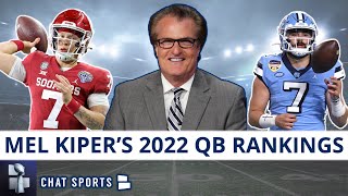 Mel Kiper’s Top 10 QB Prospects Rankings For 2022 NFL Draft  Other Quarterbacks To Watch [upl. by Lovering]