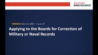 How to Change Military Records Including Upgrading a Military Discharge BCMR ed Webinar [upl. by Llenral130]