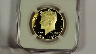 2014W Gold Kennedy Half Dollar NGC PF69 Ultra Cameo Chicago ANA 19642014 [upl. by Neeka]