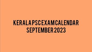 Exam Calendar September 2023 psc pscexam [upl. by Yeldah798]