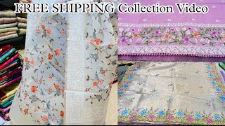 FREE SHIPPING Collection Video Kota Embroidery Tissue Katwar And Mashru Silk Satin [upl. by Neltiak196]