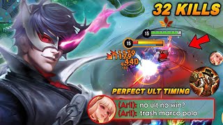 32 KILLS MARCO POLO PERFECT ULT TIMING  MARCO BEST BUILD POLO BUILD amp ARCANA  HONOR OF KINGS [upl. by Atthia]